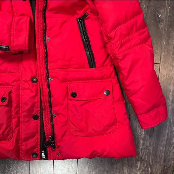 Pajar Canada Parka Jacket Women’s Performance Red Hooded Down Feather Sz M NOTE - Picture 5 of 11